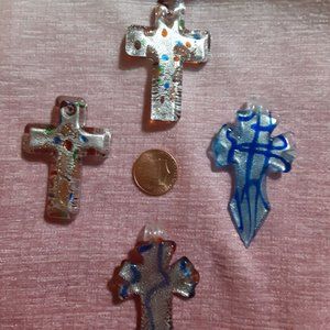 Glass Cross Pendants